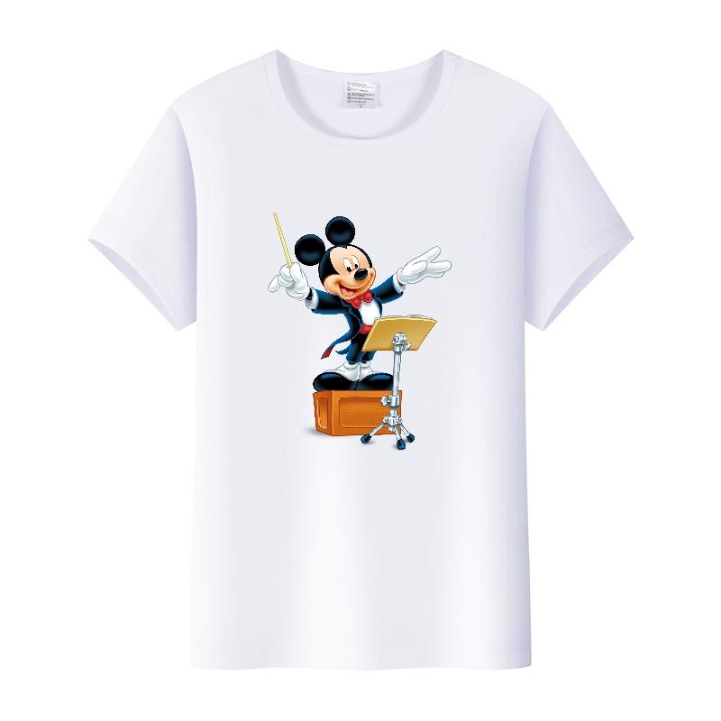 Casual Unisex Cartoon Minnie Tshirt Mickey Mouse Tops Graphic Clothes Summer Blouses T-shirt White 2000s Tees
