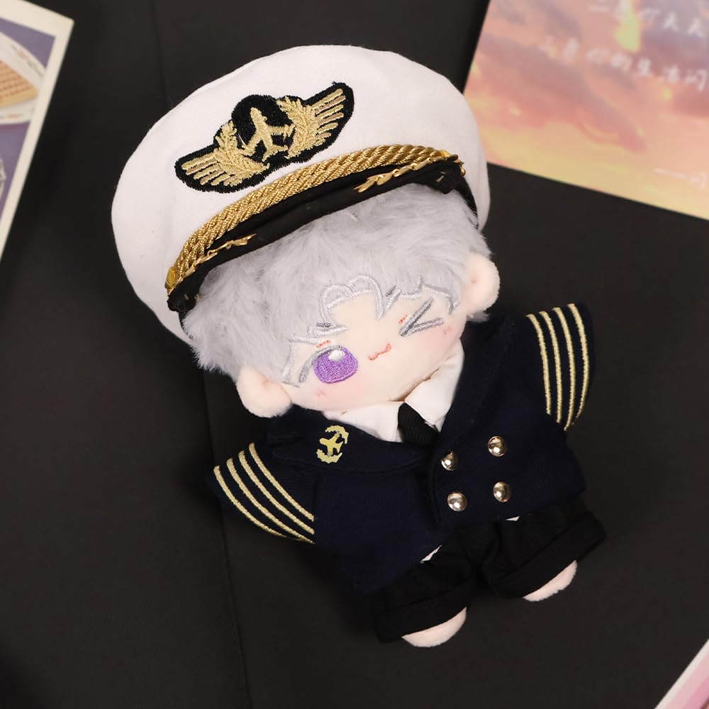 niannyyhouse Plush Doll Clothes 10cm-15cm Buflight Uniform Set (5 pieces) - Doll Dress-Up