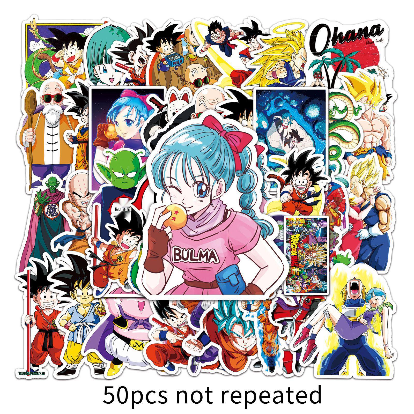 50 Anime Dragon Ball Fashion Graffiti Stickers for Suitcases, Laptops, and Cars