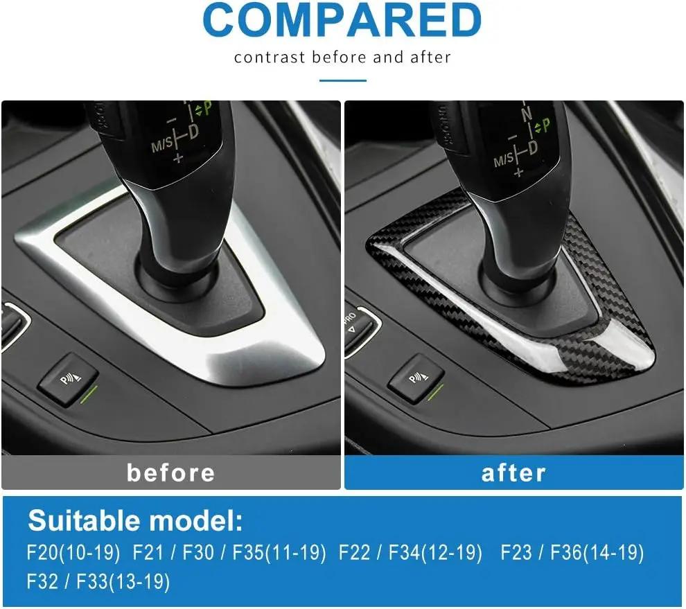 Carbon Fiber Gear Shift Knob Panel Frame Cover Trim for BMW F20 F21 F22 F23 F30 F34 F35 F32 F33