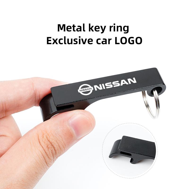 CBKSJY1 2-in-1 Car Keychain Portable Beer Bottle Opener Party Gift For Nissan Sylphy N7 Qashqai J11 Teana Note Navara Juke Tiida X-trail