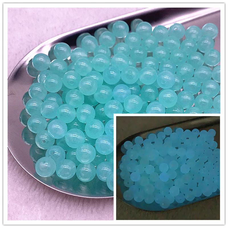 6mm 100 Stück/Los Starke Leuchtperlen Leuchten im Dunkeln Fischerei Lose Abstandshalter Perlen für Schmuck Markierung DIY Halskette Armband
