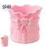 Decorative Pen Holder Pink Bow Makeup Brush Holder, 3D Printed Desk Organizer, Cosmetic Organizer Brushes & Storage Cup for Vanity Decoration