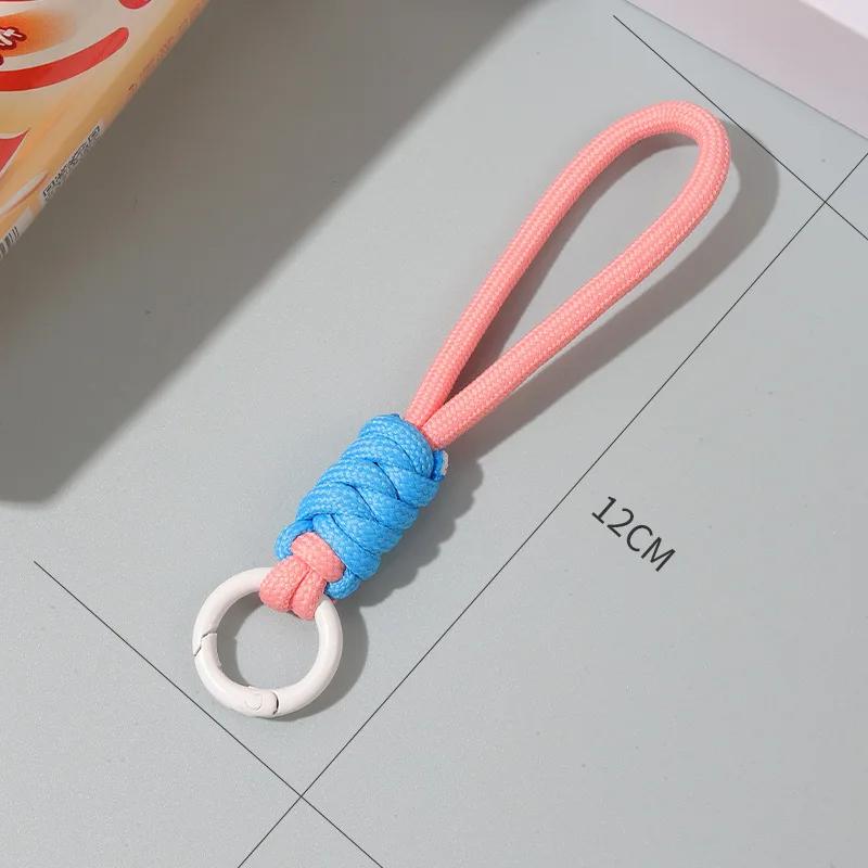 Color Combination Knot Mobile Phone Lanyard Creative Short Braided Lanyard Mobile Phone Case Key Ring can be Detachable to Preve