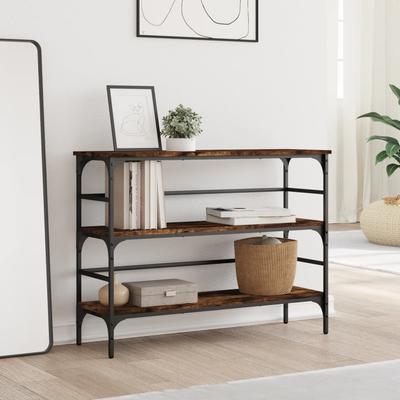 Console Table Smoked Oak 100 X 32 X 75 Cm Wood Based Material