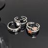 Simple Light Luxury Star Enamel Open Ring Black And White Color Scheme Niche Design Personalized Fashion Exquisite Ring