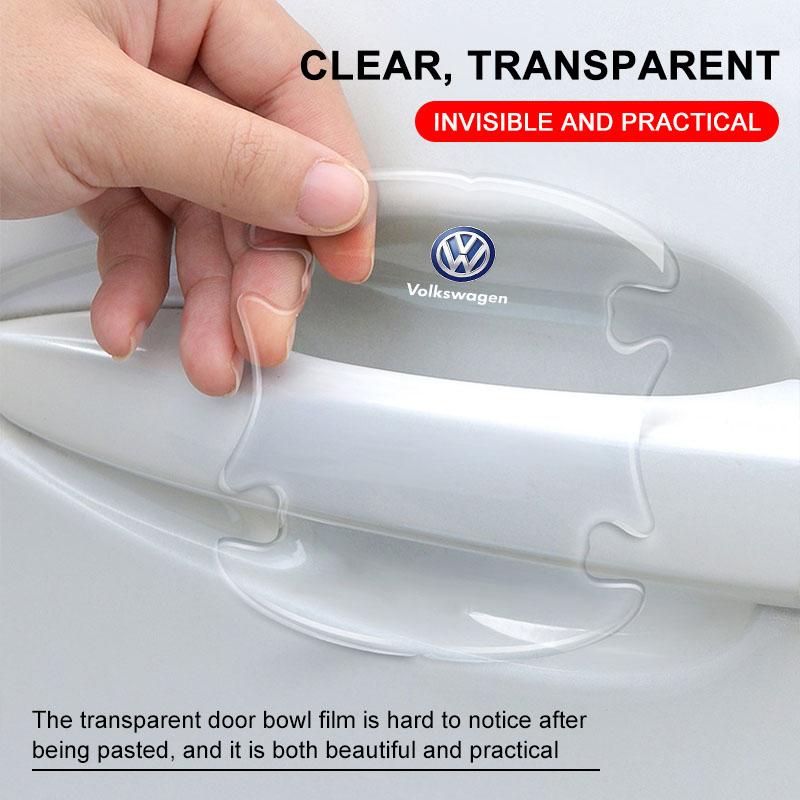 4PCS Transparent Car Door Anti-collision Protector Bumper Strip Sticker For Volkswagen CC Golf 4 6 7 GTI Tiguan Passat B5 B6 B7 Jetta MK5 MK6 Polo