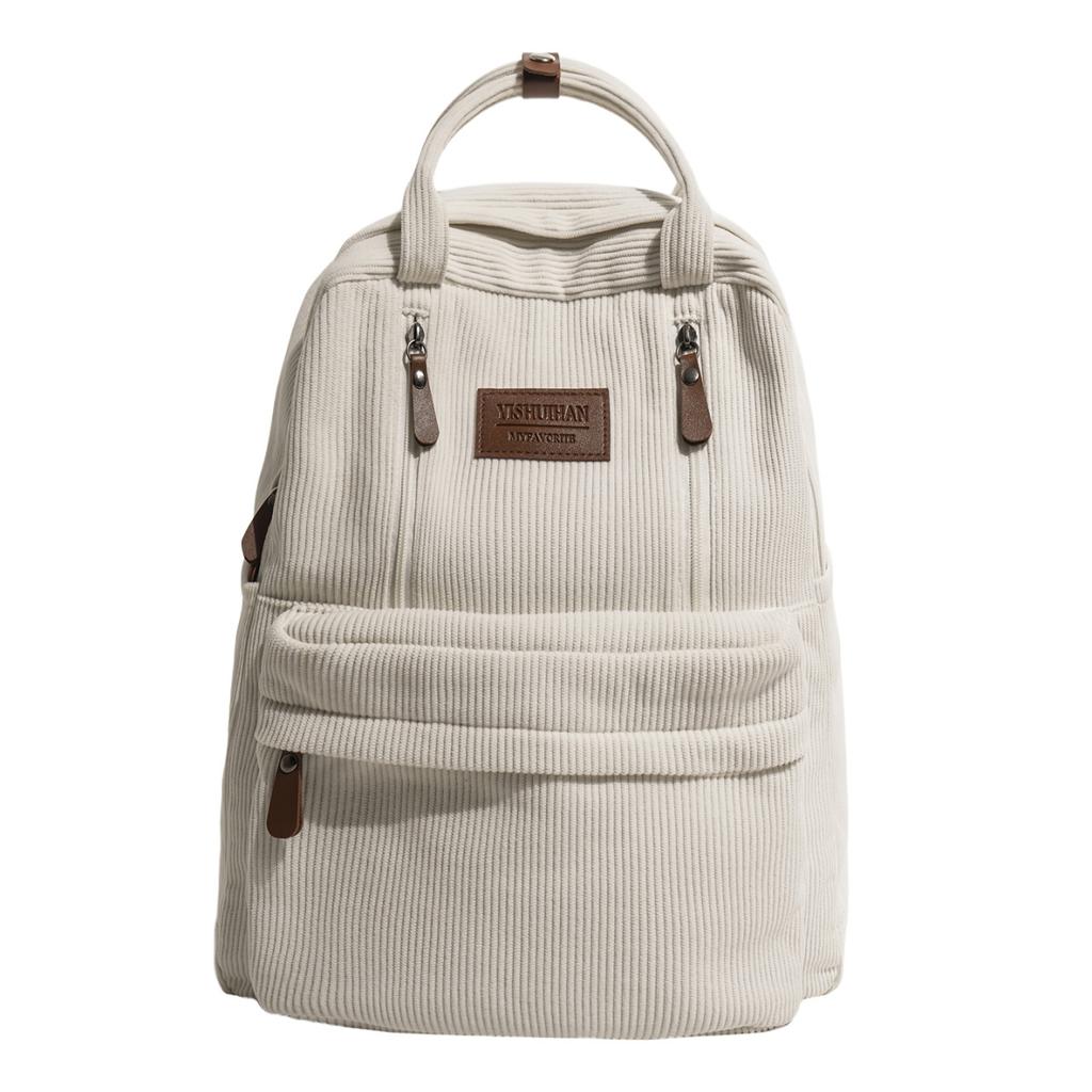 School Bag Casual Corduroy Backpack for Women, College Students, High School Students, Large Capacity Middle School Students, New High-value Backpack