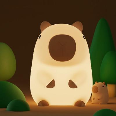 Capybara Night Light Cute Cartoon USB Rechargeable LED Lamp Newborn Bedside Touch Light Christmas Stuffer for Toddler Bedroom Decor ARI