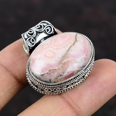 Rhodochrosite Pendant Original Gemstone Pendant 925 Sterling Silver Pendant Handmade Jewelry Vintage Pendant Anniversary Gift Dainty Pendant