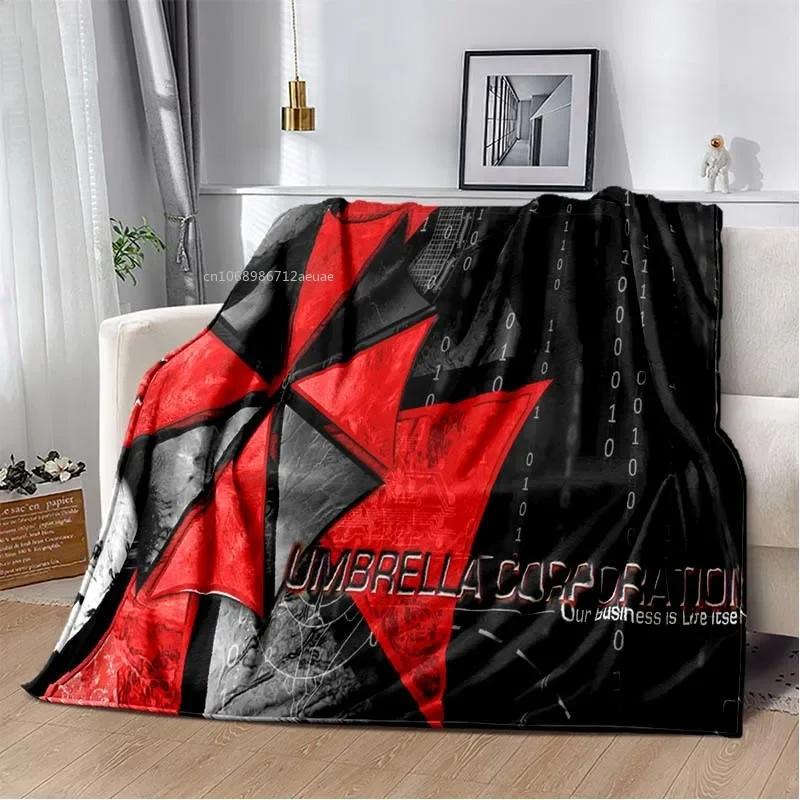 R-Resident Evil Game Gamer Soft Plush Blanket Leon Ada Red Umbrella Blanket for Living Room Bedroom Bed Sofa Picnic Office Cover