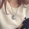 Dopamine Zircon Star Pendant Necklace Women's Sweet Cool Cold Wind Long Sweater Chain Accessories Versatile Fashionable Neck Chain