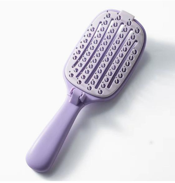Foldable Self-Cleaning Hair Brush, Anti-Static Massage Comb, Practical Hairstyling Tool for Home and Salon Use