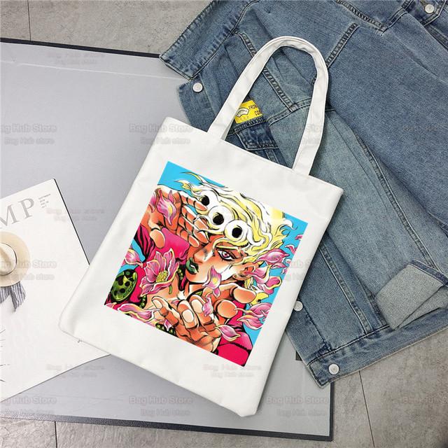

Jojo Причудливые приключенческие сумки Jolyne Cujoh Холст Сумка Tote Ladies Casual Stone Ocean Shoulder Bag Многоразовые сумки для покупок