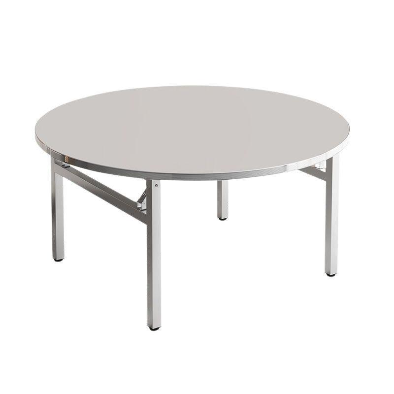 304 Stainless Steel Folding Round Dining Table for Restaurant, Buffet, Outdoor, and Home Use