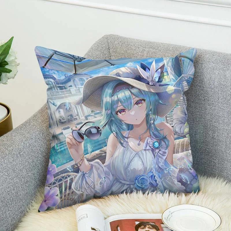 Genshin Impact Pillow Covers Decorative Cushions Cover for Sofa Pilow Cases Sleeping Pillows Pillowcase Fall Decor 45x45 Cushion