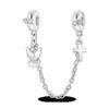 Silver Clasp 925 Silver CZ Pave Clip Charms Daisy Beads Stopper Safety Chain Fit Original Bangle Bracelet Jewelry Clip