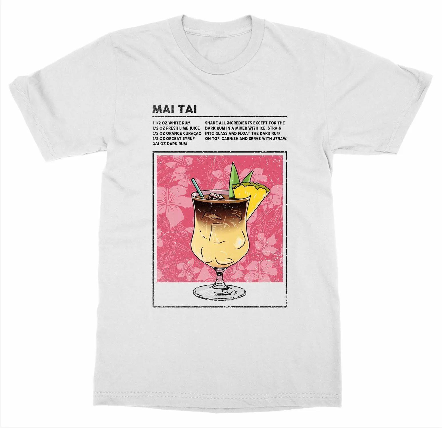 Mixed Drink Cocktail Alcohol Mai Tai Happy Hour Bartender Mens TShirt Summer Cotton Short Sleeve ONeck Unisex T Shirt New S