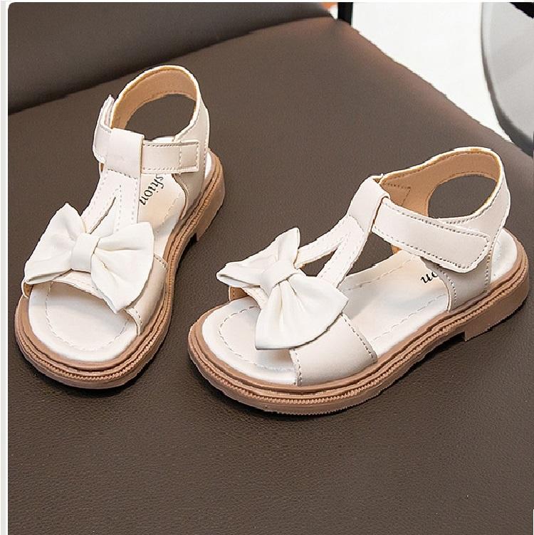 Summer Bow Little Girl Fashionable Versatile Sandals for Baby Girls Korean Version Casual Soft Soled Beach Shoes