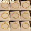 DIEYURO 316L Stainless Steel Colorful Zircon Heart Flower Bracelet For Women Fashion Luck Chain Gold Plated Waterproof Jewelry