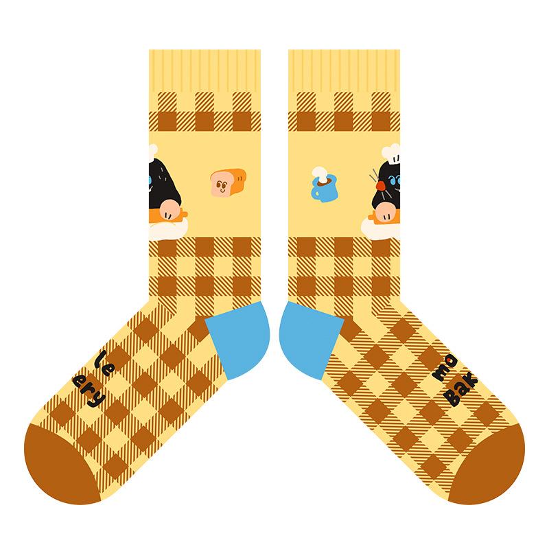 

Cute Cartoon Little Mole s Bakery Socks Children s Style Mid-length Socks for Spring, Autumn, Winter, Thick Cotton Socks 1 pair