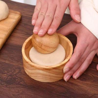 Stampo per Ravioli Rotondo in Legno a Pressione Manuale per Involucri Wonton Fai-da-te Strumento Multifunzione per Ravioli