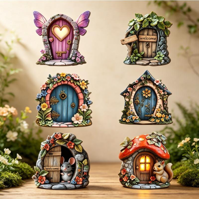 Forest-themed Fairyland Wooden Handicrafts for Garden Tree Decorations, Wall Ornaments, Atmosphere-enhancing Garden Layout Props