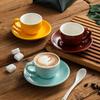75ml/200ml Color Glaze Thickened Ceramic Coffee Cup Cappuccino Latte Cup Professional Figured Cup Standard Competition Mouth Mug