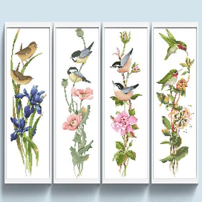 Partial Embroidery Bead Bird Flower 9CT DIY Cross Stitch Kit for Living Room