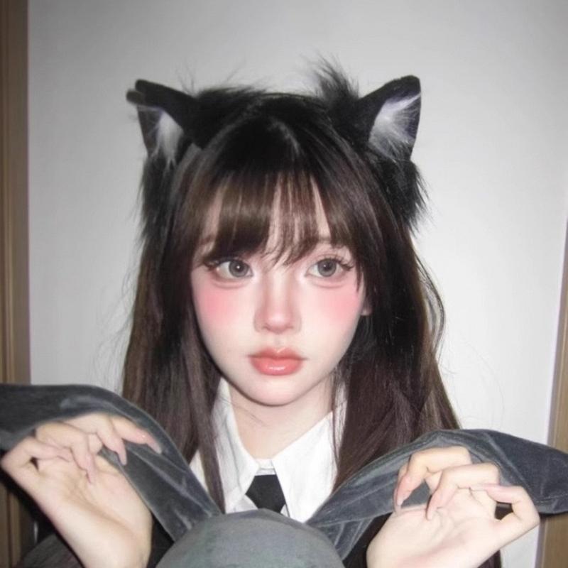 Adjustable Black Cats Ears Hairband Plush Cosplay Accessory Headdress Props For Anime Costume Party Daily Use