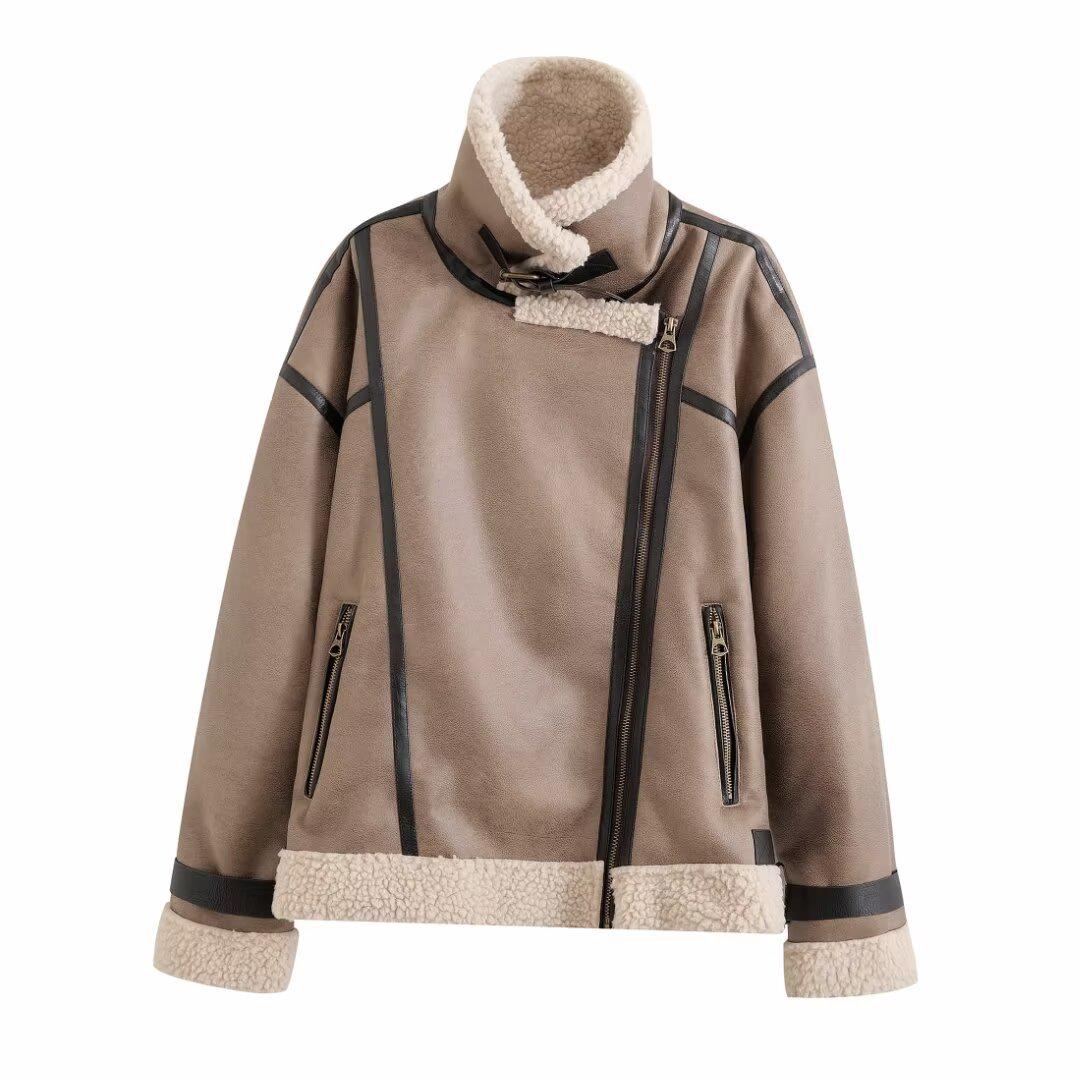 

2024 Autumn/Winter Women s Retro Suede Jacket - Street Fashion XS