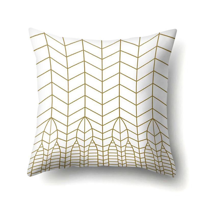Nordic Ins Marble Polyester Pillowcase Car Decoration Home Printed Waist Cushion Pillowcase