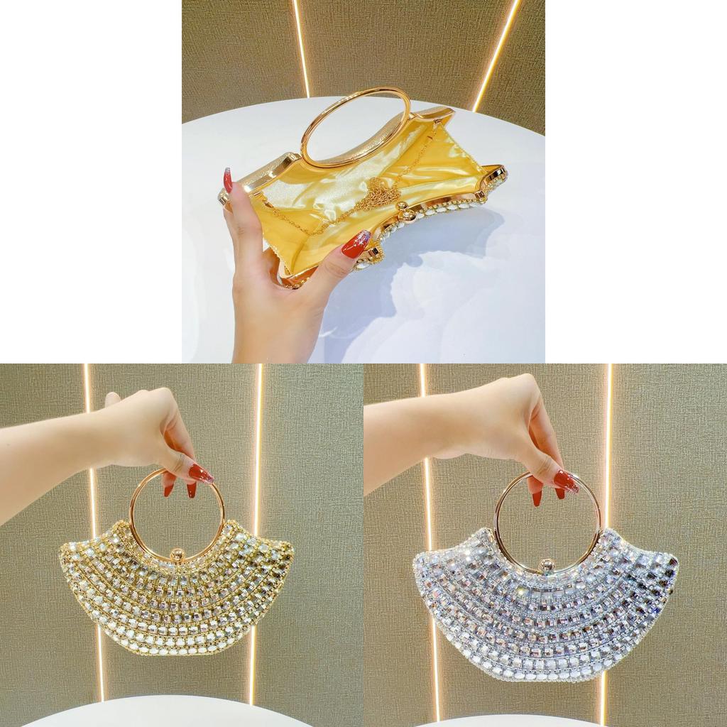 Crossbody Evening Bag For Women With Diamante Embellishments And Polyester Material For Formal Events