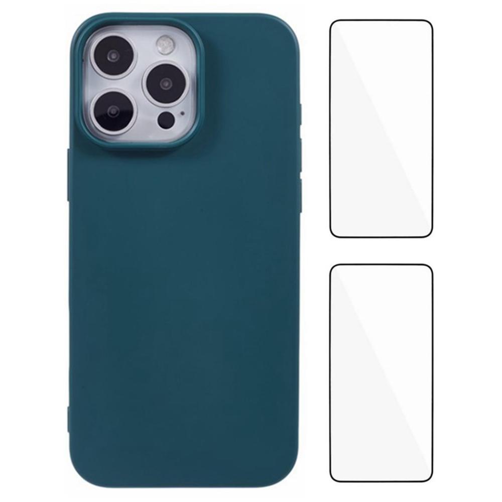 

Серія WANLONFENG RB3 Чохол для iPhone 16 Pro Max з 2 шт. захисної плівки М яка TPU задня кришка для телефону (Великий отвір для об єктива) Army Green