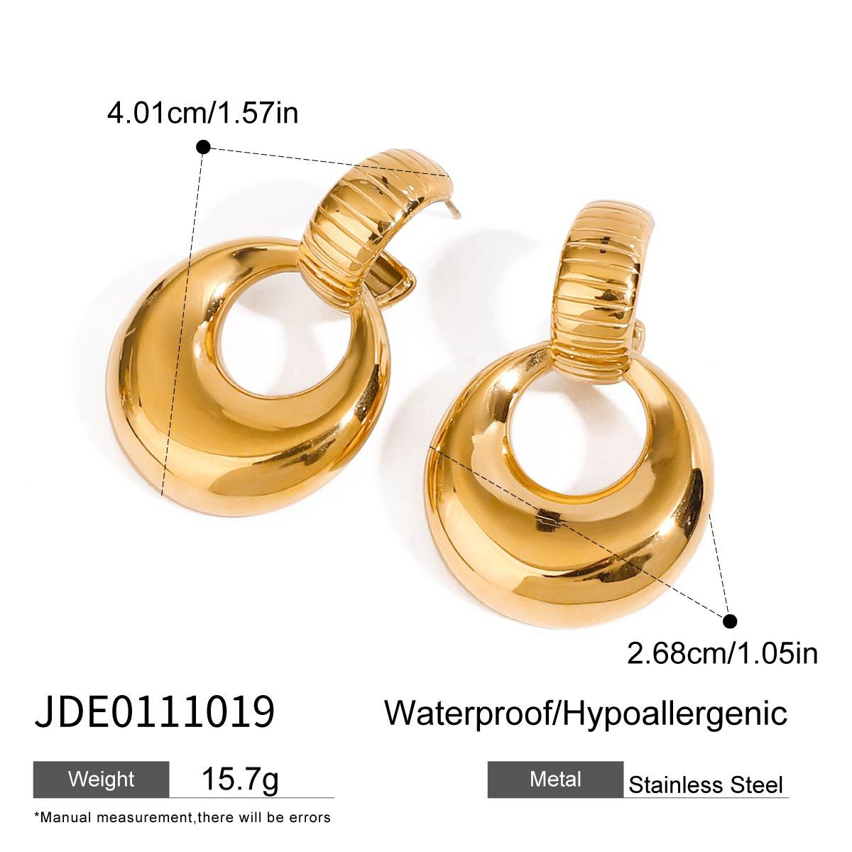 European and American titanium steel stud earrings exaggerated niche earrings stainless steel
