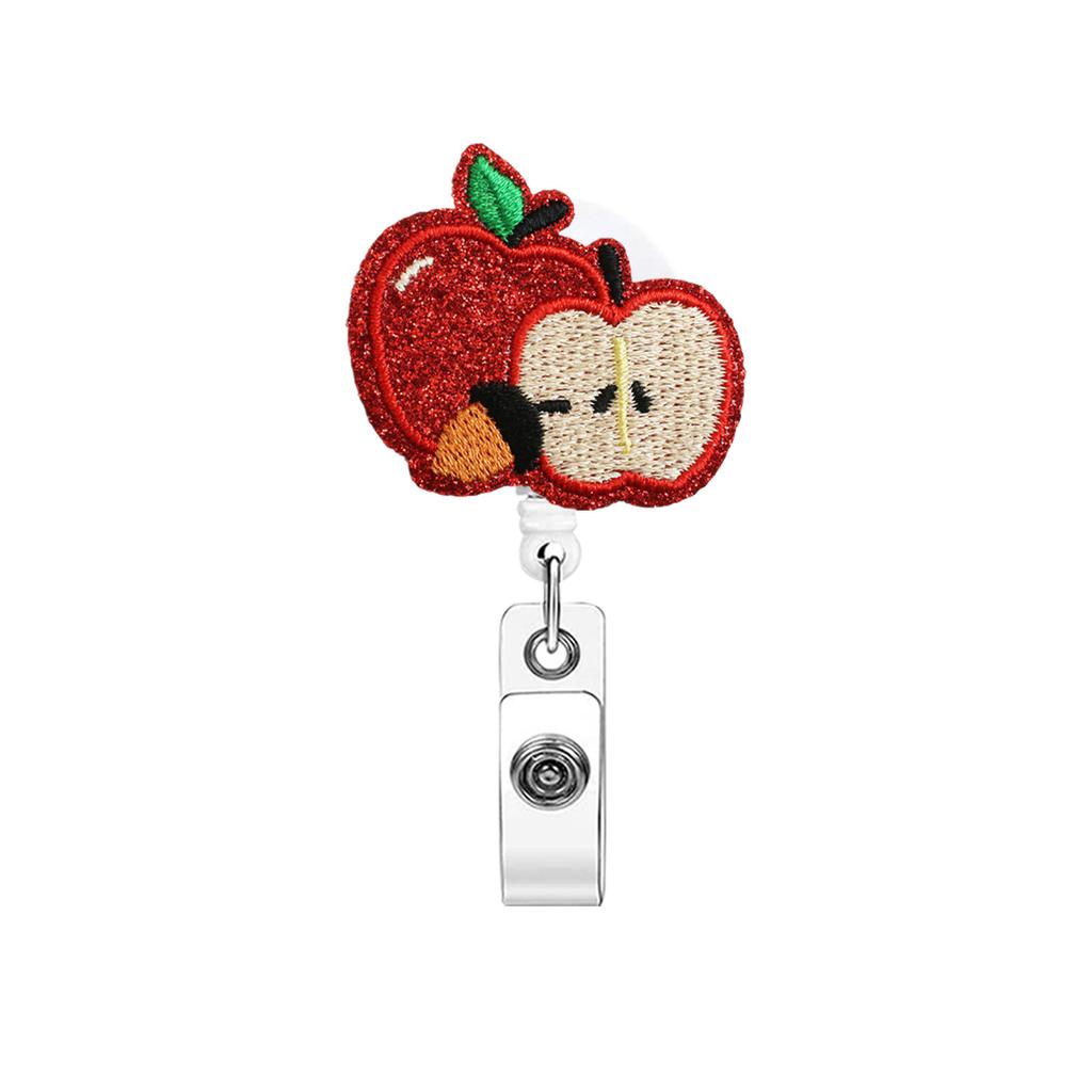 Thanksgiving Badge Holder Sturdy Retractable Id Badge Holder Cute Embroidered Badge Reel Cute For School Doctor Essential Worker