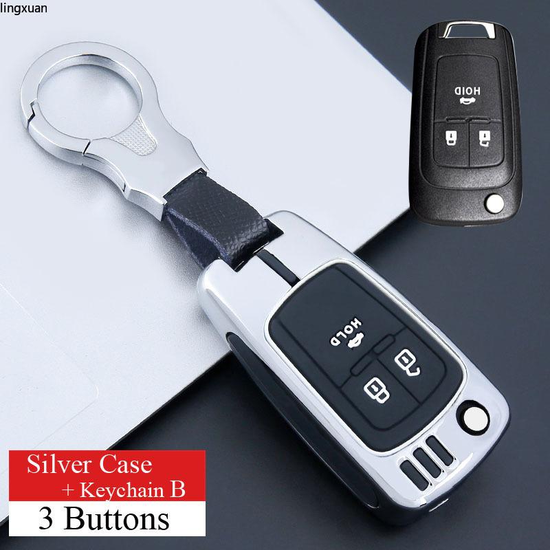Zinc Alloy +Silicone Car Key Case for Buick For Chevrolet Cruze Aveo Trax Opel Astra Corsa Meriva Zafira Antara J Remote Protect
