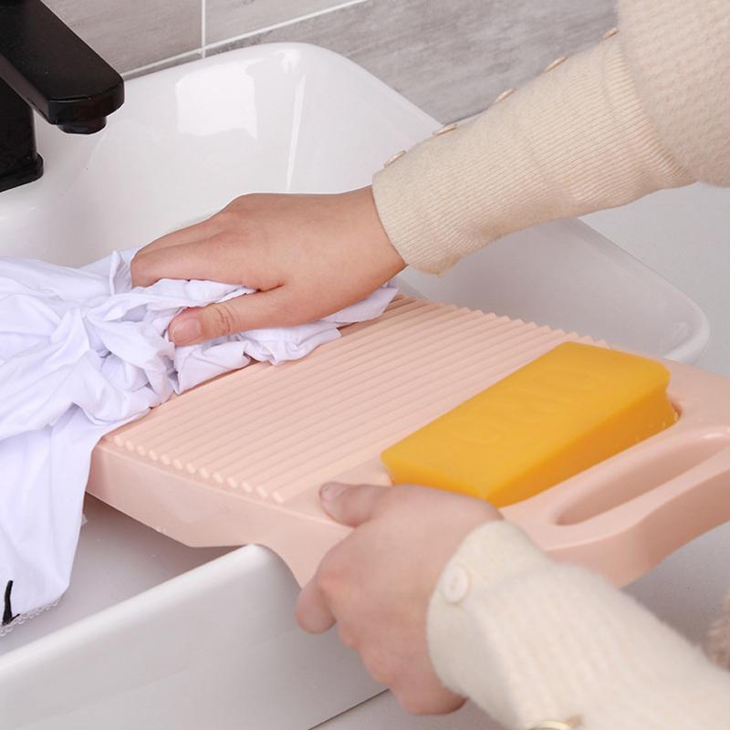 Durable Hand Wash Plastics Washboard Large Size Non-Slip Laundry Board With Soap Trough Household Clothes Cleaning Tool