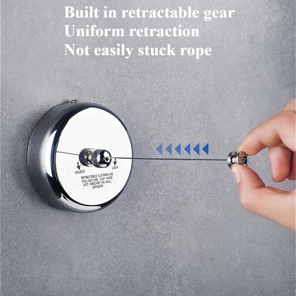 Stainless steel extendable steel wire clothesline drying rack balcony invisible non perforated shrinkage clothes drying rack