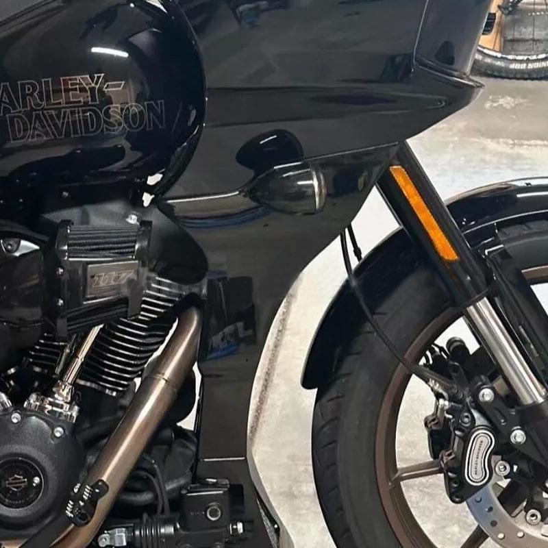 Gloss Black Motorcycle Fairing for Harley Low Rider ST Headlight and Lower Fairing