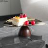 Gold Plated Fruits Bowl Solid Wood Base Storage Tray Breakfast Plates Hotel Restaurant Fruit Plate Home Kitchen Dessert Cutlery
