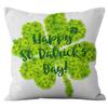 Home Cushion Cover St. Patrick's Day Pillowcase Four-leaf Clover Plaid Sofa Cushion Cover