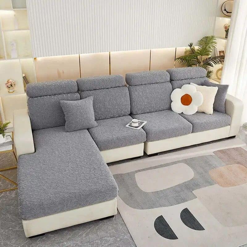 Vastag bársony kanapé üléspárna huzat Stretch jacquard szekcionált kanapéhuzat L alakú sarokfotelhuzatok