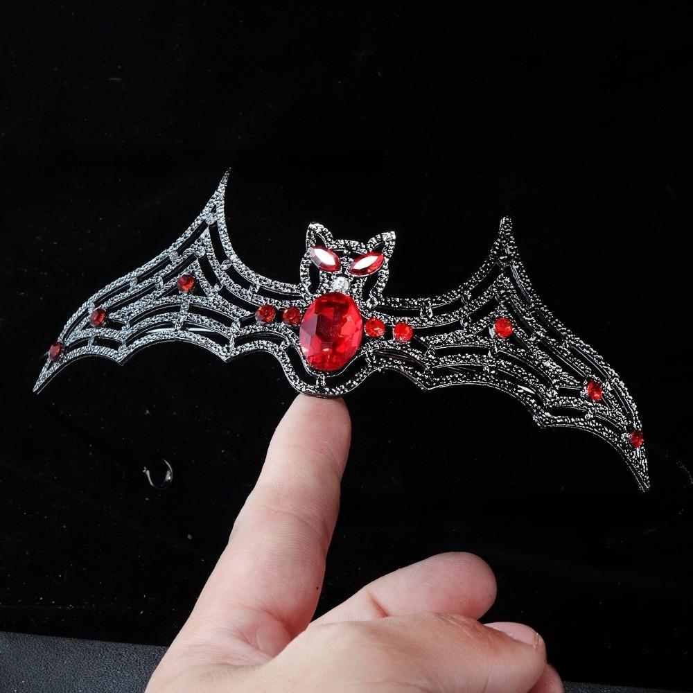 Sparkling Halloween Bat Hairband Metal Halloween Tiara Retro Rhinestone Crowns  Party