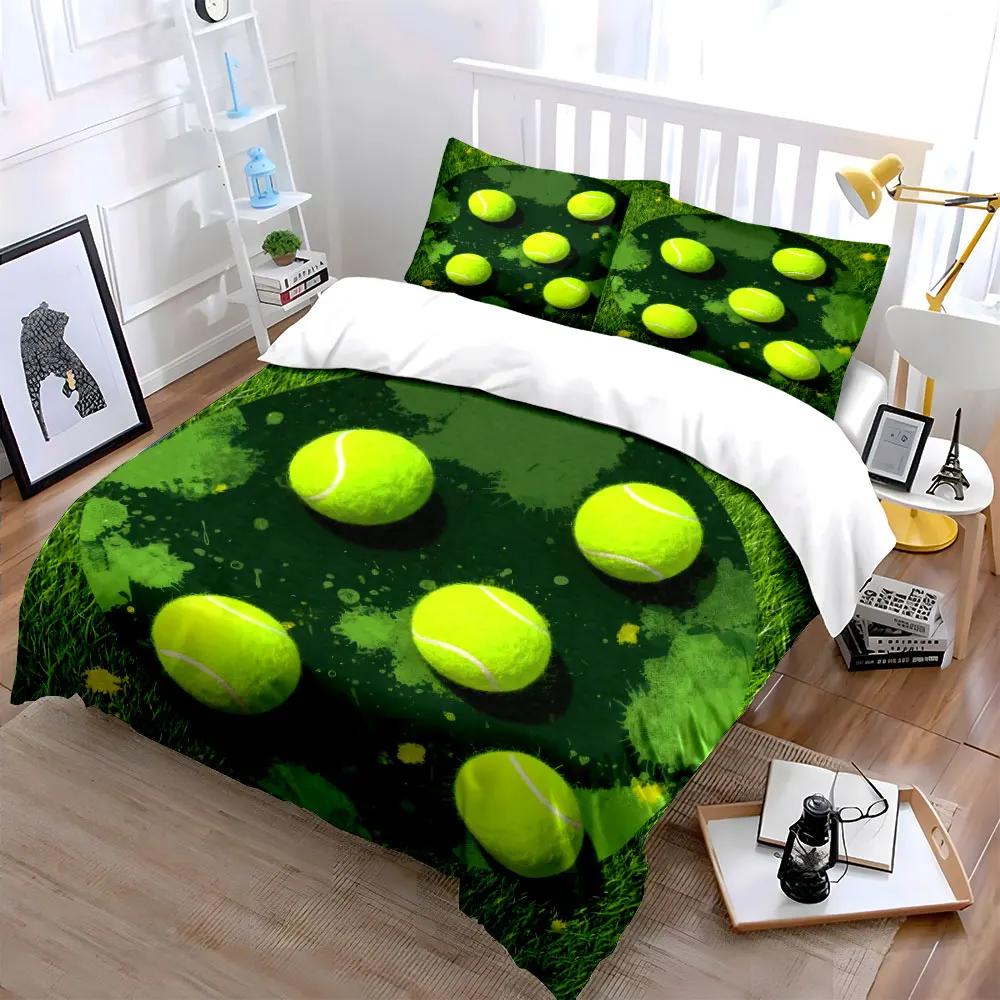 "Tennis Ball Set for Training" Soft Comfortable Duvet Cover Bedding Set Included 1*Duvet Cover & 2*Pillowcases gift
