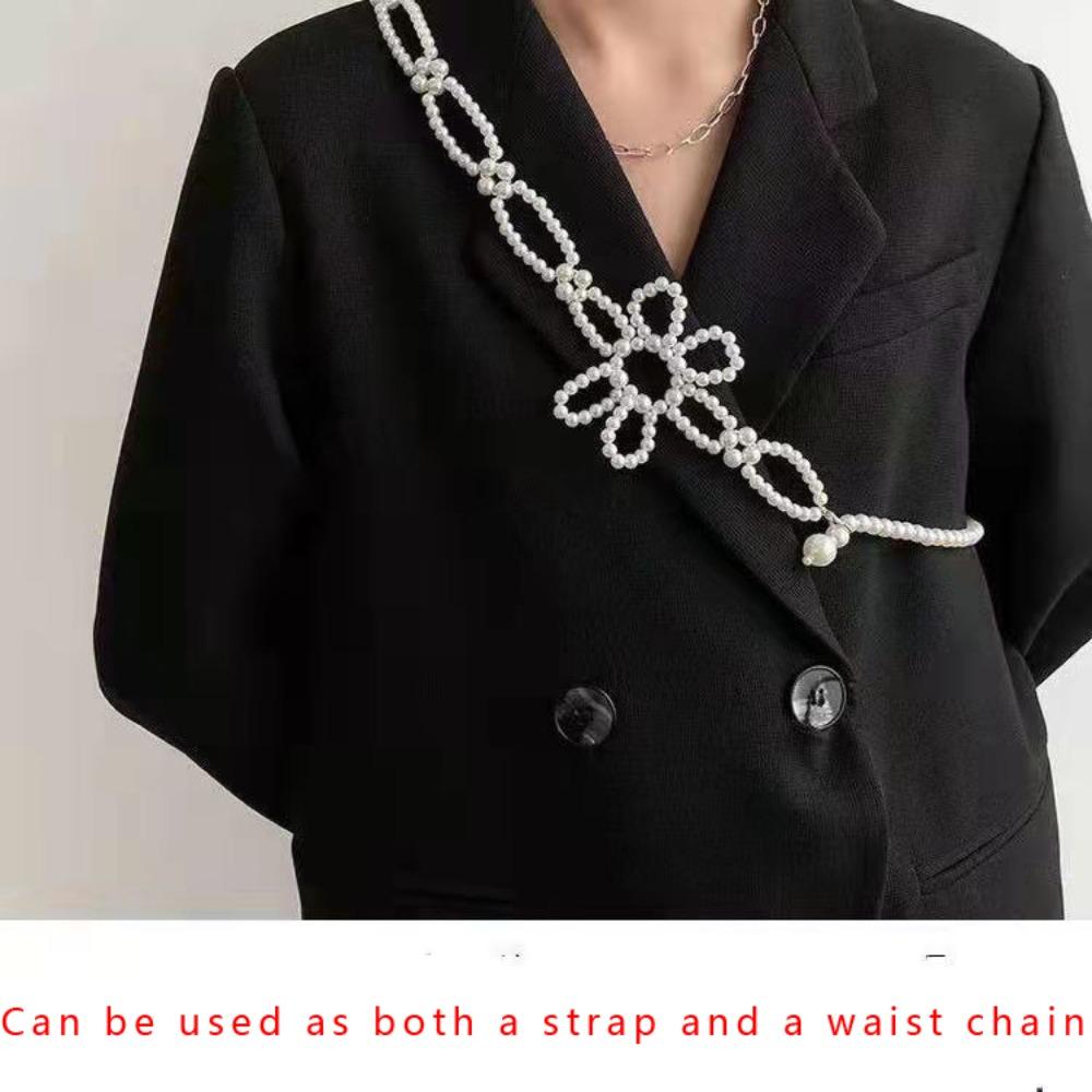 Pearl Flower Flower Pearl Belt Decoration Strap Dress Waist Strap New Waist Chain  Ladies