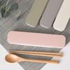 Bento Chopsticks Takenaka Mayu Wooden ChopsticksSpoon Set Cutlery Portable 18cm Spoon Case Dishwasher Safe Antibacterial Cute