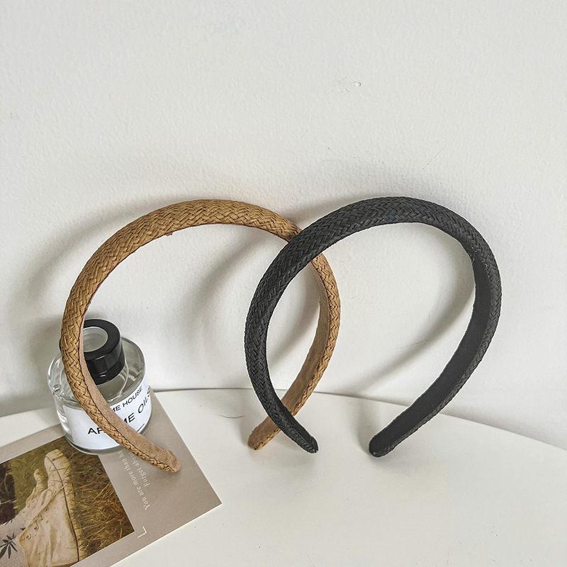

Повязка на голову с краями, орнамент, лента, сотканная вручную из соломы для волос, милый тонкий головной убор для волос