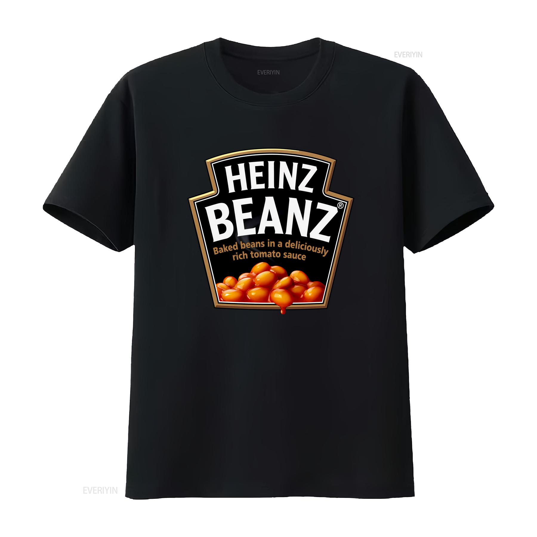 

HEINZ BEANZ T SHIRT for Print Baked Beans in Tomato Sauce Design Sizes S XXL vintage Washed Stretched homme Unisex Breathable 4XL
