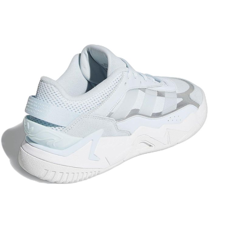 Adidas Originals Niteball 2.0 Leather Comfortable Non-Slip Durable Low-Top Lifestyle Shoes Women Sneaker Light-Blue GW0883